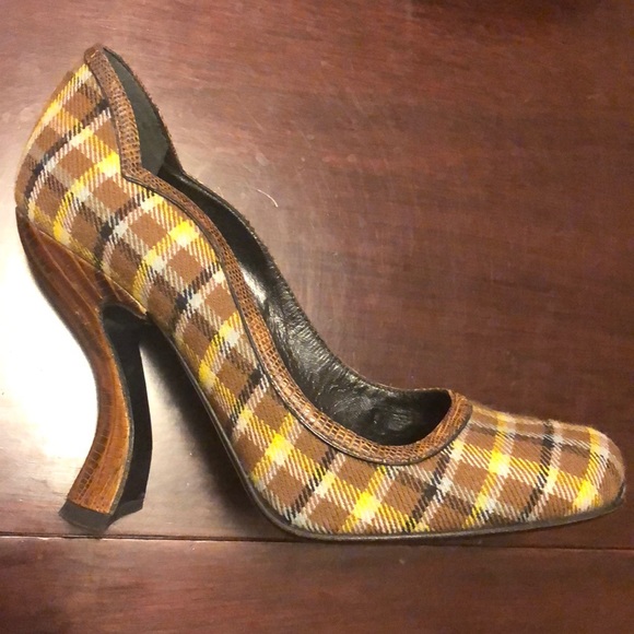 Prada Shoes - Prada Plaid Heels. Size 6. A++!
